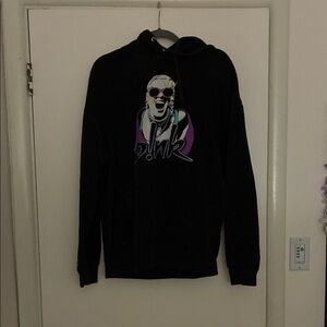 Celebrity Pink Black Hoodie with Graphic Design